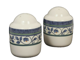 Pfaltzgraff Orleans Salt and Pepper Set Blue Vines Excellent Condition - $12.99