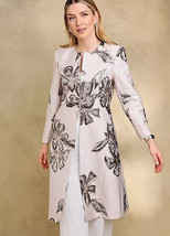 Kaleidoscope Jacquard Floral Long Robe Ligne Veste UK 14 (fm83-8.1) - $63.27