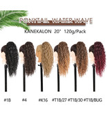 20Inch Smooth Heat Resistant Draw String Hairpiece Water Wave Afro Curly... - $928.02 MXN