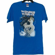 Vintage Wonder Woman T-Shirt Size Small Justice League Blue 100% Cotton - £15.45 GBP