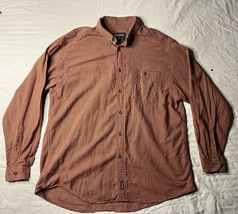 Woolrich Flannel Shirt Men’s Size XL Rust Beige Houndstooth Check Plaid ... - $16.00