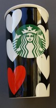 Starbucks 12oz Mug 2015 Travel Tumbler White Black One Red Heart Wedding Lovers - £26.01 GBP