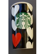 Starbucks 12oz Mug 2015 Travel Tumbler White Black One Red Heart Wedding... - £26.14 GBP