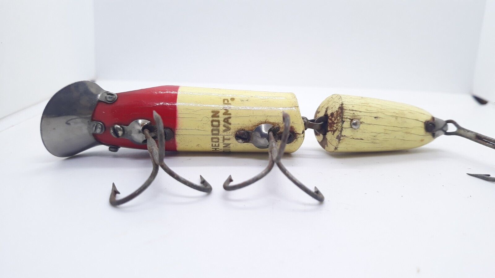 Heddon Vintage Fishing Lure Red White Joint and 14 similar items Heddon Vintage Fishing Lure Red White Joint and 14 similar items