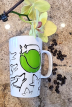 Starbucks Dogs Tall Coffee Tea Mug  Dog On Green Tennis Ball 16 Fl Oz  2015 - £30.78 GBP