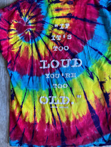 Men’s XL Rock &amp; Roll Hall Of Fame Tie-dye Shirt W/ Puffy Letters Too Loud - £9.82 GBP
