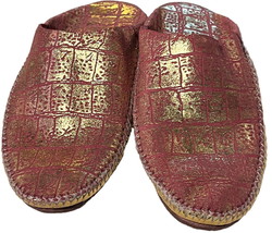 gold wedding slippers- Slippers women&#39;s shoes - Moroccan red rose Women ... - £46.14 GBP