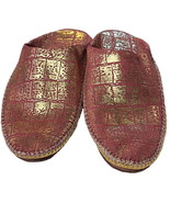 gold wedding slippers- Slippers women&#39;s shoes - Moroccan red rose Women ... - $1,081.45 MXN