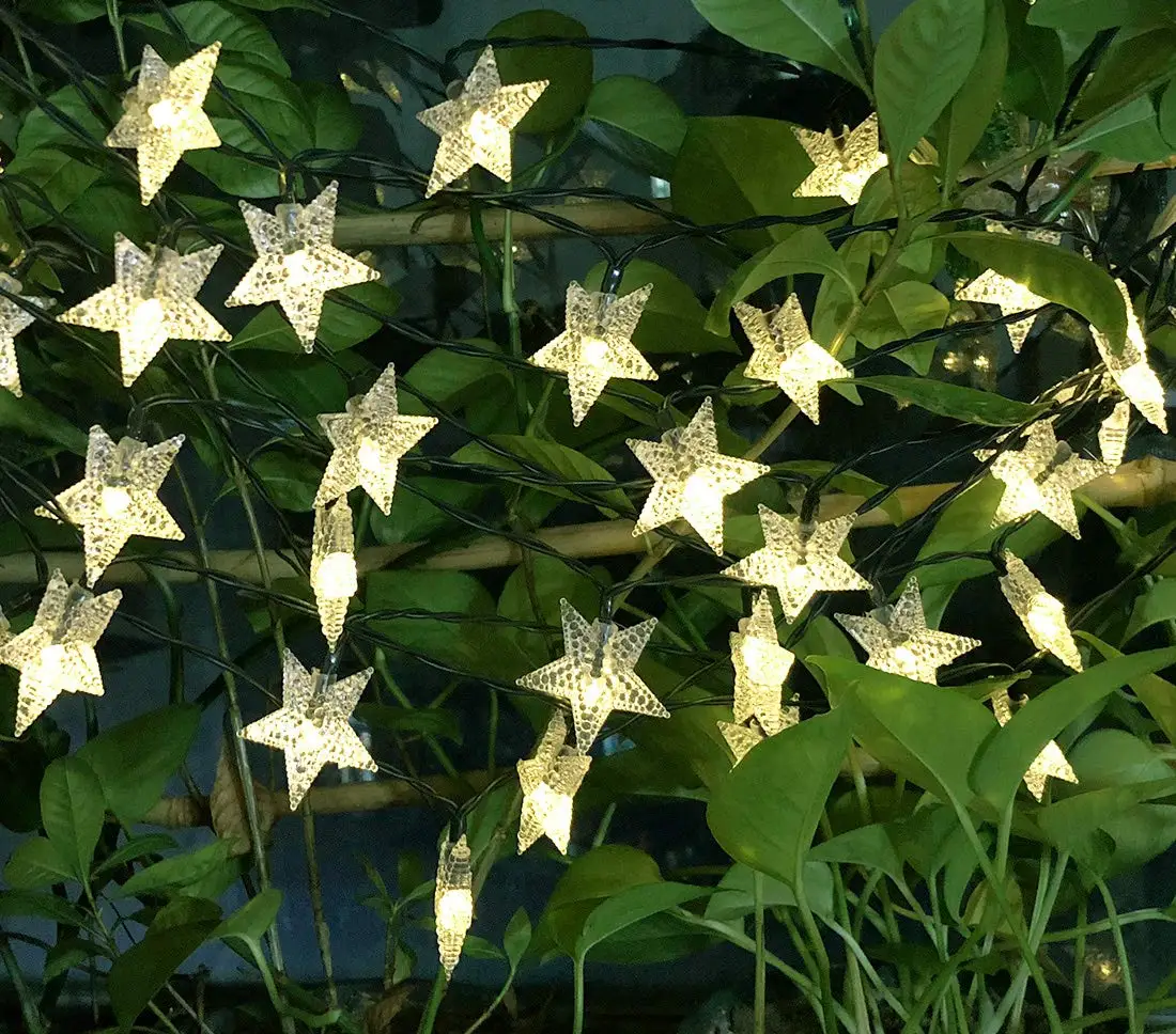 6m 50LEDS Solar  String Fairy Light warm white Outdoor Garden Christmas Party De - £68.14 GBP