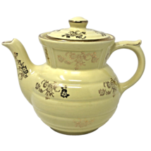 Hall Teapot Drip-o-Later Vintage Kitchenware Hand Painted Yellow &amp; Gold Gilding - £23.69 GBP