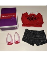 American Girl Doll Grace City Outfit Red Sweater Ballet Flats Shorts - £38.93 GBP