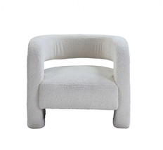 32 Inch White Sherpa Solid Color Barrel Chair - $12,487.64 MXN