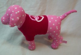 Victoria&#39;s Secret Pink Polka Dot Puppy Dog W/ Red Shirt 8&quot; Plush Stuffed Animal - £11.80 GBP