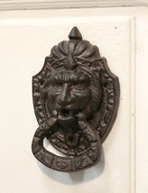 Cast Iron Rustic Royal Venetian Lion Head Decorative Door Knocker Gothic Accent - £18.49 GBP