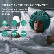 4PCS Silk Bonnet for Sleeping,Hair Satin Bonnets for Black Women Men,Hai... - £10.93 GBP