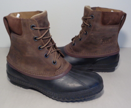 Sorel Size 10.5 M CHEYANNE II Brown Black Leather Duck Boots New Men&#39;s S... - $247.50