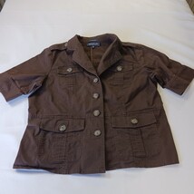 Jones New York RN#54050 Women's Brown Front Button Blazer Jacket Pockets Size 1X image 11