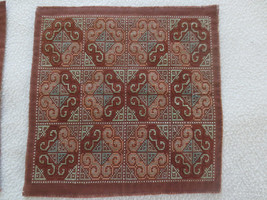 22-Count GEOMETRIC &amp; SCROLL DESIGN Counted Cross Stitch Panel - 8.5&quot; Square - £11.99 GBP