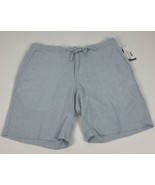 Cubavera Men&#39;s Linen Blend Drawstring 9&quot; Shorts Cerulean Blue-Large - $606.35 MXN