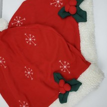 Vintage Style Santa Christmas Hat Bags Sacks 14x10x9 Inch Capacity LOT OF 2 - $16.83