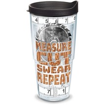 Tervis Measure Cut Swear Repeat Cup 24oz Tumbler W/ Lid Carpenter Men's Gift New - $13.99