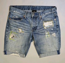 Genetic Denim Womens Patched Jean Shorts Size 31 In Slider Wash 10&quot; Inseam - €31,16 EUR