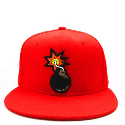  Bomb Embroidery Cotton Baseball Cap Hip-hop Cap Adjustable Snapback Hats for Me - £85.04 GBP