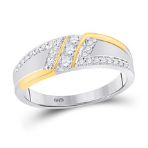 10kt Two-tone Gold Mens Round Diamond 3-stone Wedding Ring 1/2 Cttw - £803.99 GBP