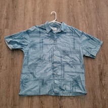 Island Shores Men&#39;s Button Up Collard Shirt ~ Sz XL ~ Teal Green - £24.70 GBP