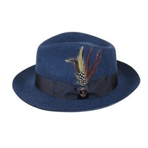 Bruno Capelo Hat Australian Wool Fedora Teardrop Crown Fabio FB234 Denim image 5