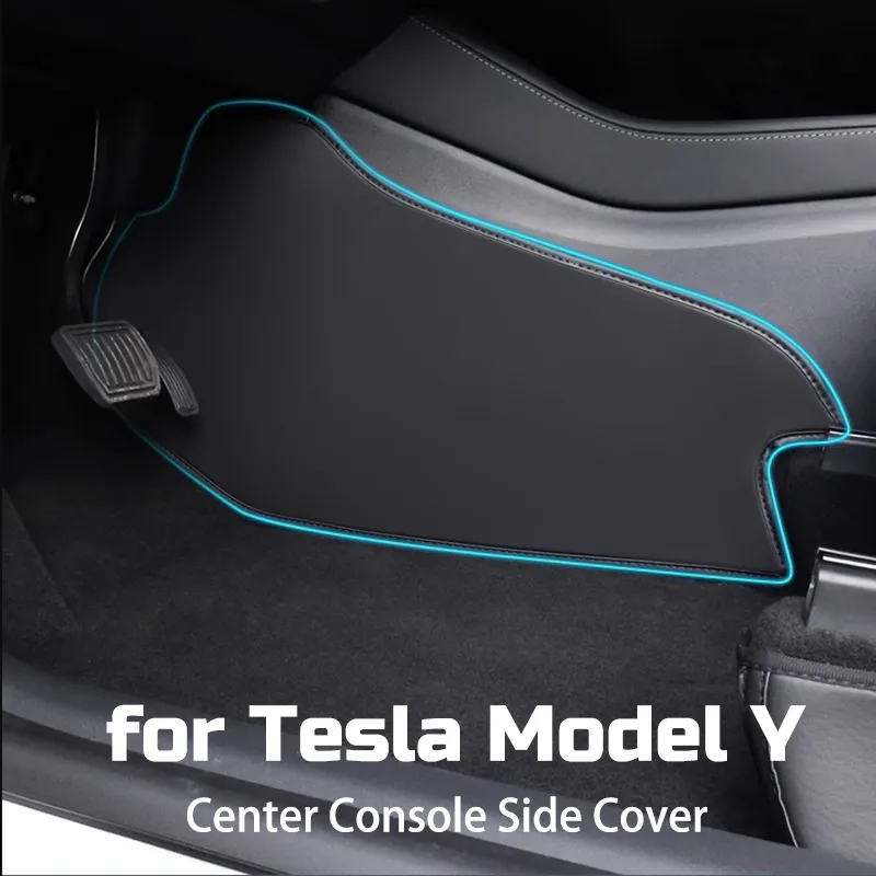 2pcs Soft Center Console Side Cover Protector for Tesla Model Y LHD PU Leather - £23.73 GBP