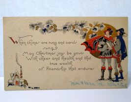 Christmas Greeting Card Renaissance Victorian Men Guitar Player Musician... - $8.90