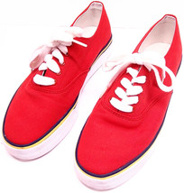 Hush Puppies Shoe Red Canvas Flat Walking shoes  U.S 10 Vintage  - £15.91 GBP