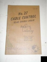 Caterpillar Cat No 27 Cable Control Parts Catalog - $10.88