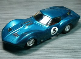 SLOT CAR Near Mint MPC Mako Shark Corvette Metallic Blue Complete VINTAG... - $249.99