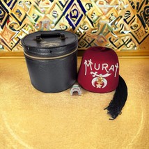 Vintage Masonic Shriner&#39;s Temple Fez Hat Masonary Murat w/ Tassel Pins &amp;... - $176.30