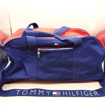 Tommy Hilfiger Duffle Bag Gym Overnight Red White Blue Shoulder Strap 22x11x12&quot; - £15.86 GBP