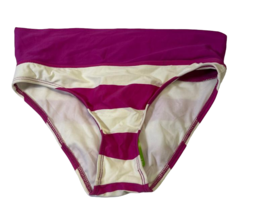 N for Next Striped Banded Retro Pant Bikini Bottom, Pink &amp; White, Large - £8.59 GBP