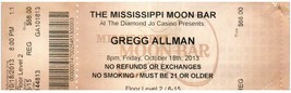 Gregg Allman Ticket Stub October 18 2013 Dubuque Iowa - $14.84