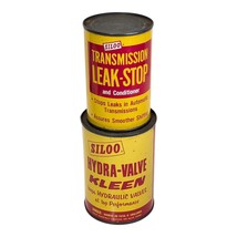 Vintage Oil Cans Siloo Transmission Stop Leak &amp; Hydra Valve Kleen Pair - $49.99