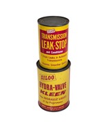 Vintage Oil Cans Siloo Transmission Stop Leak &amp; Hydra Valve Kleen Pair - $938.87 MXN