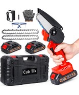 Mini Chainsaw Cordless 4 Inch Battery Powered Chainsaw One Hand Electric - $42.49 CAD