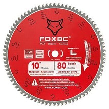 FOXBC 10-Inch Saw Blade 80-Tooth TCG for Aluminum and Non-Ferrous Metal &amp; - £38.42 GBP