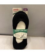 Peds No Show Super Low Cut Liner Sushion Black Shoes Size Wide 5-10 - $10.98