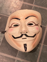 V For Vendetta Adult Hard Plastic Halloween Face Mask w/Elastic Strap NE... - $17.99