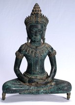 Ancien Bayon Style Khmer Statue de Bouddha - Méditation Mudra - 43cm/17 &quot; - £581.97 GBP