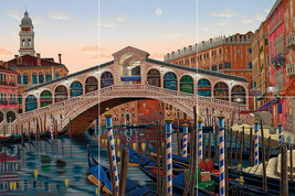 Rialto bridge Venice italy gondola taxi ceramic tile mural backsplash 12... - $69.29