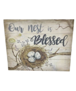 Ganz Wood Sign Our Nest is Blessed Family Children Baby Nursery Bird Egg... - $376.03 MXN