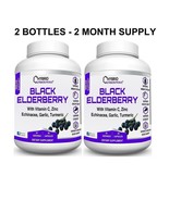 Immune Support Black Elderberry with Zinc, Echinacea, Garlic, Turmeric -... - £27.30 GBP