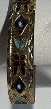 Bracelets Unbranded Bangle Gold Tone Geometric Colorful Designs 6 &quot; Wrist - £1.57 GBP